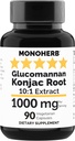MONOHERB Amorphophallus konjac Radix Extracto Glucomannan 1000 mg - 90 cápsulas vegetarianas
