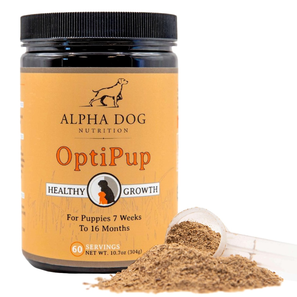 Alfa Dog Nutrition OptiPup All-in-1 Puppy Multivitamin Contiene 31 Superfoods Incluyendo Probióticos y Prebióticos para el soporte digestivo, la salud de la piel y el crecimiento óptimo (60 Servings)