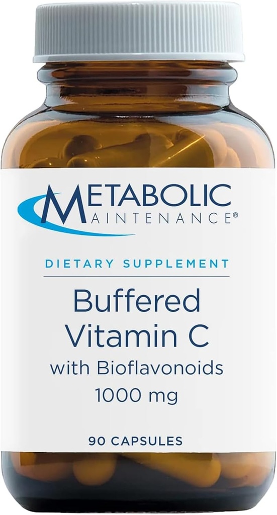 Mantenimiento metabólico Buffered Vitamin C Suplemento - Tissue + Immune Support Supplement - Gentler Vitamin C with Bioflavanoids for Sensitive Stomachs (90 Capsules)