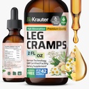 BIO KRAUTER Leg Cramps Tincture with Quinine - Ginger &amp; Chamomile Liquid Extracts for Leg Cramps - Natural Alcohol &amp; Sugar Free Formula - Vegan Drops 2 Fl.Oz.