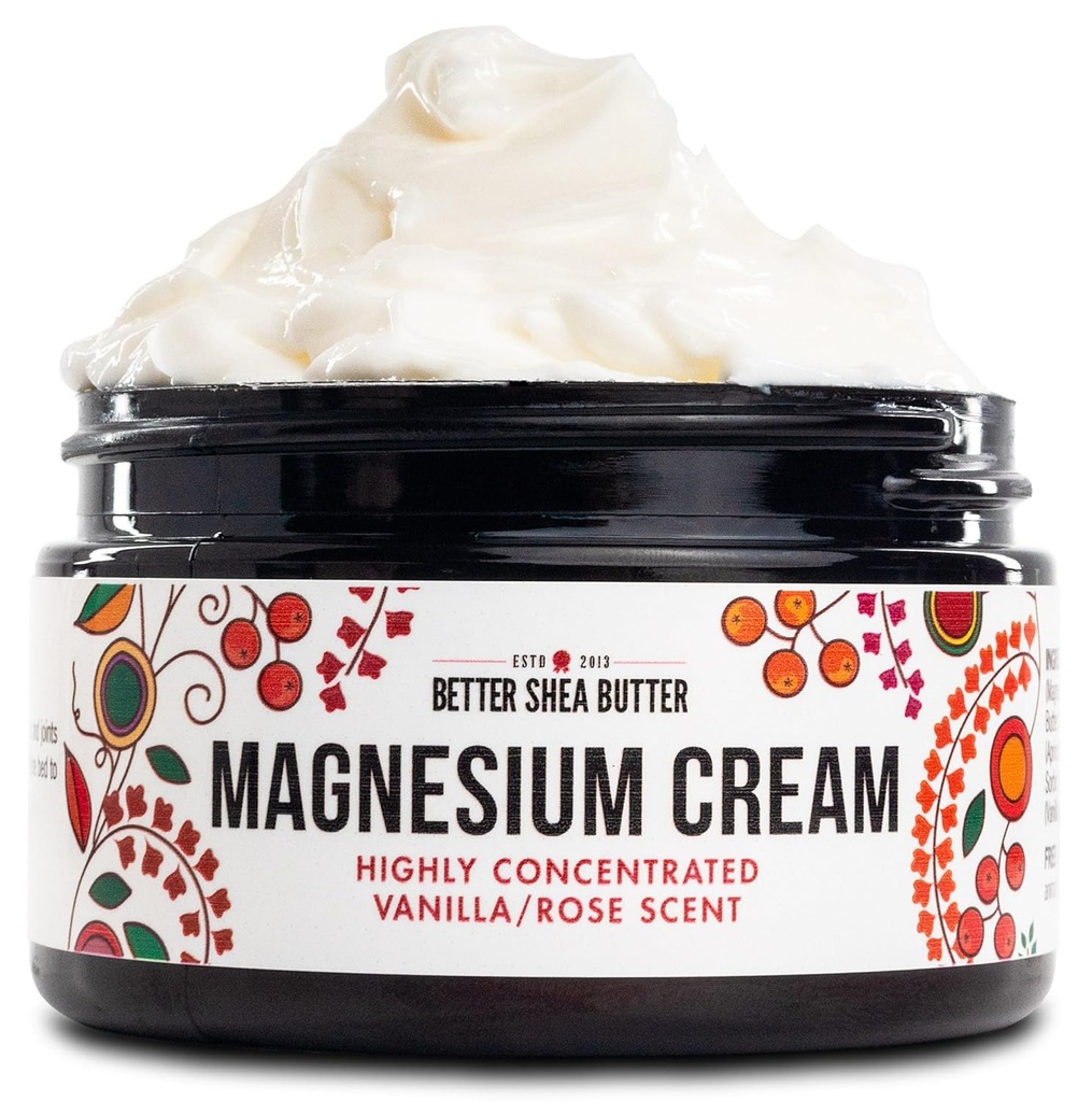 Mejor manteca de mandioca Loción de magnesio para las mujeres   Vanilla Rose ← Para el embarazo, los niños y los bebés vivieron Alivia la tensión muscular " Leg Cramps  durable Orgánica " Ingredientes naturales