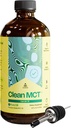Nivel Up Clean MCT Petróleo - 100% C8 caprílico para Energía, Focus, Manejo de Peso, Salud Gut, Supercombustible Cerebro - Suplemento Keto para Café Ketogénico y Cetonas - No GMO (16 oz Botella de Cristal)