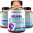 Suplementos de 40 en-1 para la memoria, el foco, la claridad, la energía, el rendimiento ¦ Natural Nootropic Brain Support Suplemento con DMAE, Bacopa Monnieri &amp; Más Silencio para Hombres &amp; Mujeres