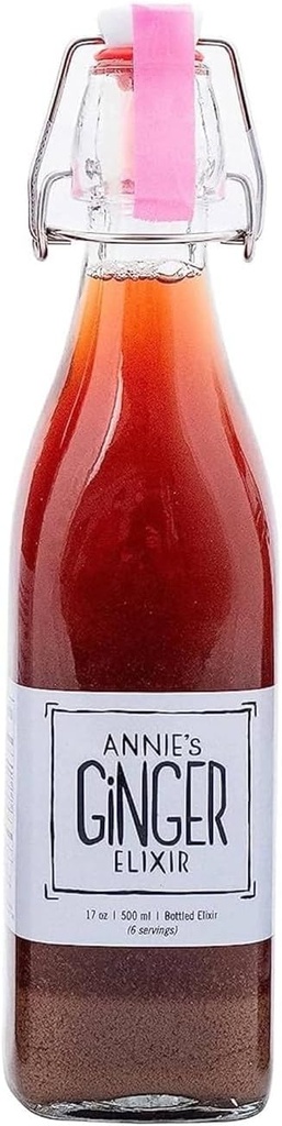 Ginger Elixir de Annie, 17oz 1-Pack, Pure Natural Organic Tonic Ginger Shot, Digestive Cleanse Boosts Immune Defense, Daily Gut Health and Wellness, Non-GMO Beverage