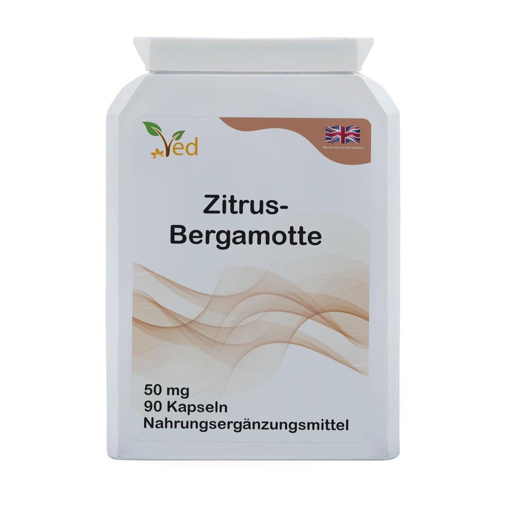 Ved Citrus Bergamot, Orgánica Citrus Bergamot Extracto,500 mg, 90 cápsulas Vegan(3 meses de suministro)