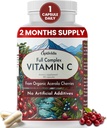 OPTIVIDA Planta base Natural Acerola Cherry Vitamina C Capsules  vírgenes 60 Conde ← Vitamina Orgánica C Silencio No Ácido Acúbico Suplemento Vegano para Soporte Inmunitario, Esquí saludable &amp; Juntas
