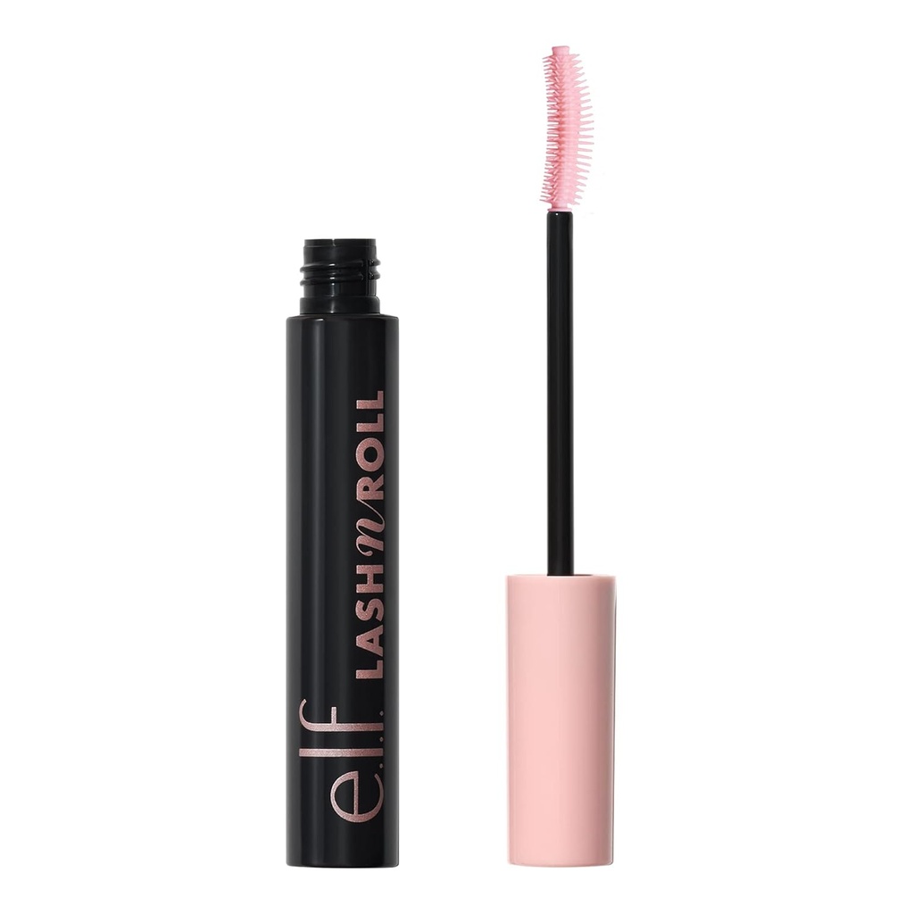 e.l.f. Lash 'N Roll Mascara, Curling Mascara For Visibly Lifted Lashes, Lifts & Separates Lashes. Fórmula de larga duración, Vegan &amp; Cruelty-Free, Pitch Black