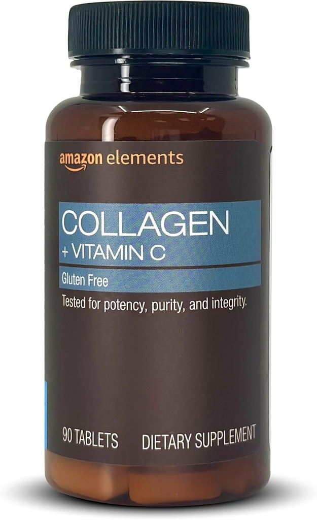   Elements Collagen Peptides + Vitamin C, 2500 mg Collagen Peptides per Serving, 90 Tablets, 1 Month Supply