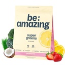SER AMAZING Super Greens Powder with Prebiotics, Digestive Enzymes & Antioxidants, 35 Fruits & Veggies, Electrolytes & Fiber, Vegan, Gluten Free Juice & Smoothie Mix, Pink Lemonade, 25 Servings
