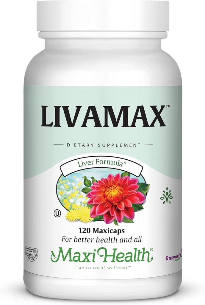 Maxi Health Livamax - Liver Fórmula - con Leche Esteto y Dandelion Root - 120 Capsules - Kosher