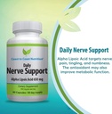 Soporte Nerve - Alivio Nerve avanzado con ácido lipoico alfa 650 mg - Vitaminas Nerve para la grasa de las manos, las piernas y los dolores de pie - 60 cápsulas / 30 Day Supply