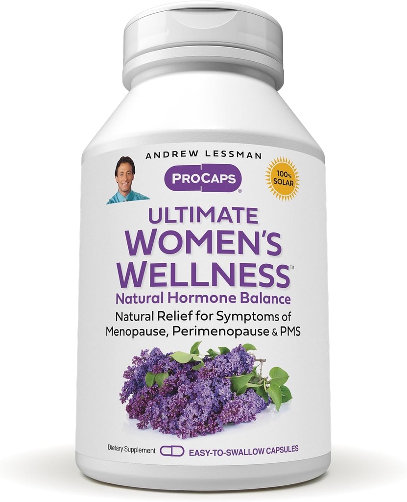 ANDREW LESSMAN Ultimate Women’s Wellness 180 Capsules - Naturally Relieves Menopause Symptoms, PMS, Perimenopause with Soy Isoflavones, EGCG, Cranberry, Indole-3-Carbinol. Easy to Swallow Capsules