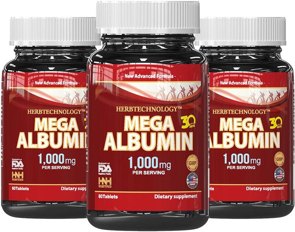 Dr.K adultoC HNHusa Mega Albumin Protein 1000mg 180 Tablets Healthy Kidney Liver Function Wellness Total Health Support Energy Life Balance Suplemento 60tabs 3pk