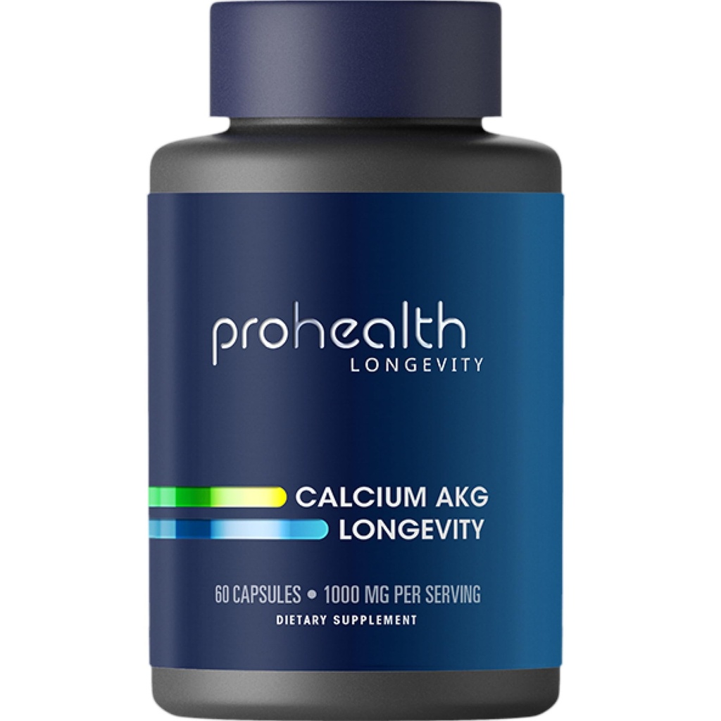 ProHealth, Suplemento Ca AKG (Alpha Ketoglutarate) (1.000 mg por 2 Capsule Serving, 60 cápsulas). Apoya Función metabólica y procesos de envejecimiento saludables.