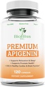 Apigenin Supplement– 50mg 120 Caps, 4 Month Supply-Potent Bioflavonoid & Antioxidant.*Sleep aid for Relaxation, Prostate Health & More* Non-GMO -Gluten Free- Vegan