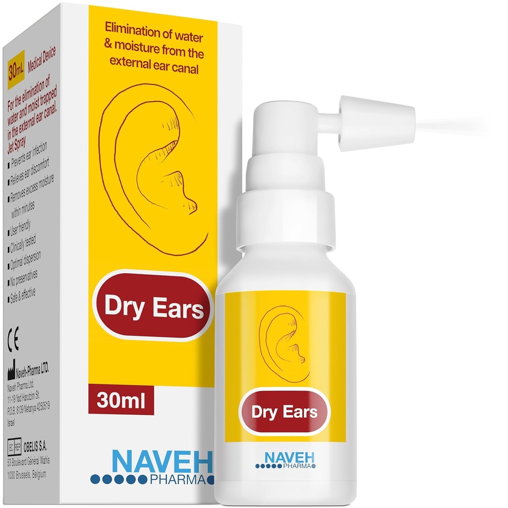 NAVEH PHARMA Py Ears -Swimmers Ear Drops Spray - Ear Drying Drops for Swimmers Adults and Kids/Remove Water Trapped in Ears and Prevent Pain, Infection, and Hearing Loss (1 Fl Oz)