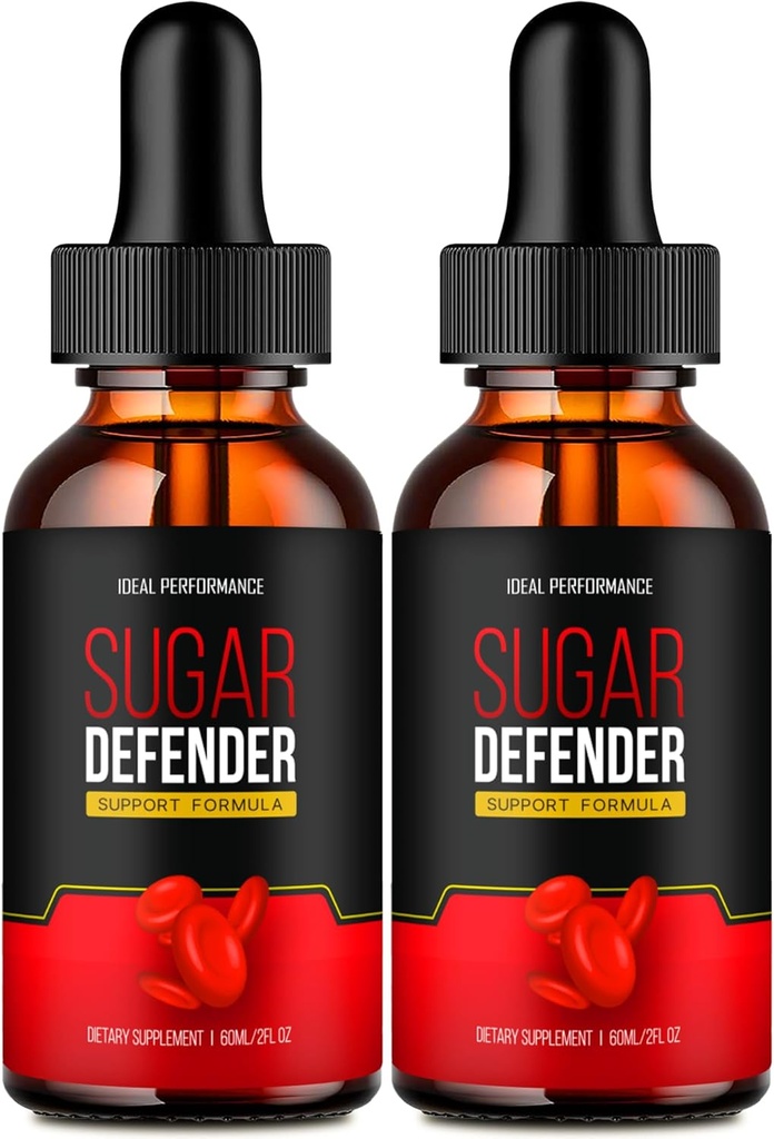 IDEAL PERFORMANCE Sugar Defender Drops, Sugar Defender Suplemento Liquid Drops - Maximum Strength, SugarDefender Health and Wellness All Natural Formula, SugarDefender Liquid Reviews (2 Pack)