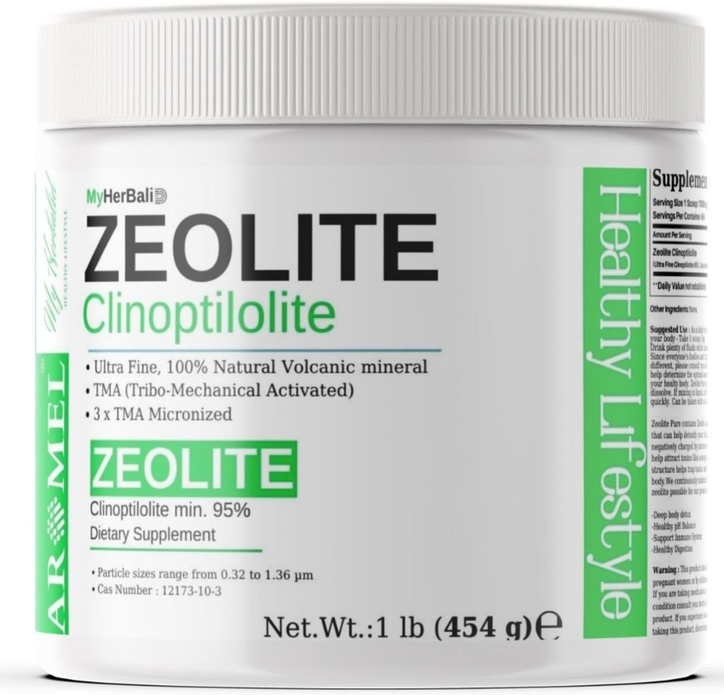 Zeolite Powder Silencioso 1 Libra - 454 g Silencio Ultra FINE Menos-Than 1 μm Silencio Clinoptilolite 95% Silencio 3X Activado Silencio seguro, suave, " Eficacia Energética ANTE Original Zeolite Powder (454 Servings) ← Myherbalid