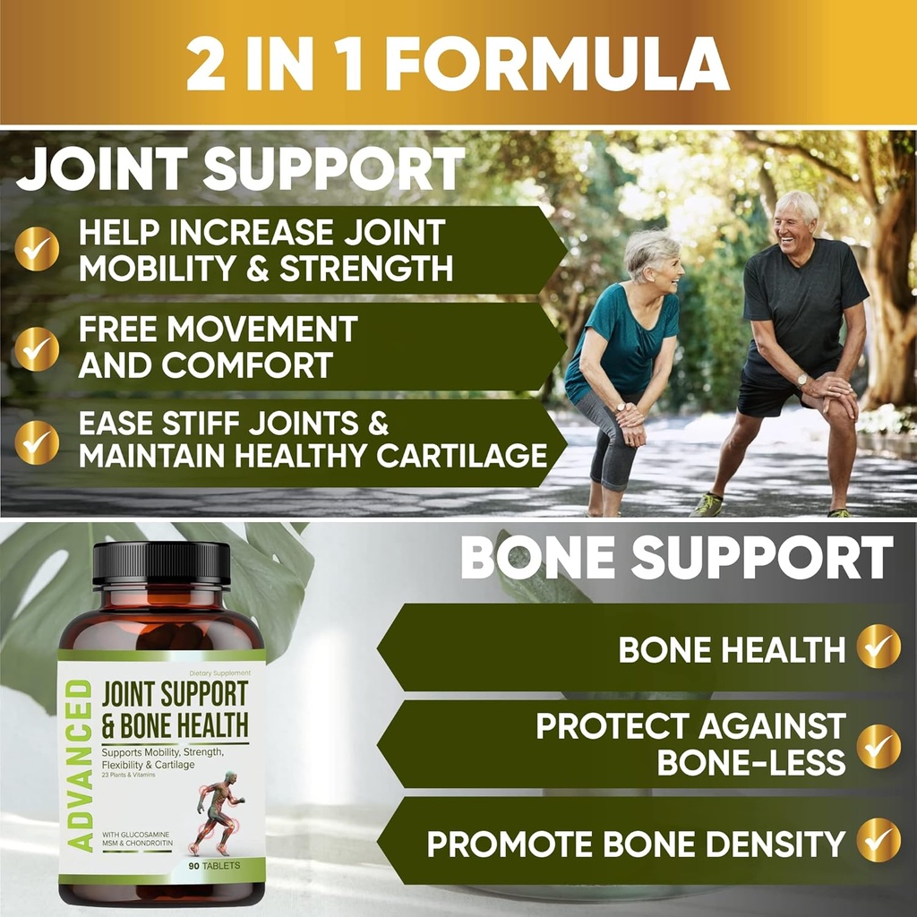NutraPro Glucosamine Chondroitin MSM Joint Relief Supplements &amp; Bone Health - for Knee & Joint Relief, Bone Strength, Joint Health, Movement, Flexibility, Strength & Comfort.45 Days Servings