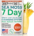 Atlantic Naturals Sea Moss 7 Day Detox Liver, Gallbladder & Kidney Cleanse - Soporte con Dandelion Root, Milk Thistle, Burdock Root, Red Clover, Chanca Piedra - Pineapple Flavor Drink Mix (14 oz)