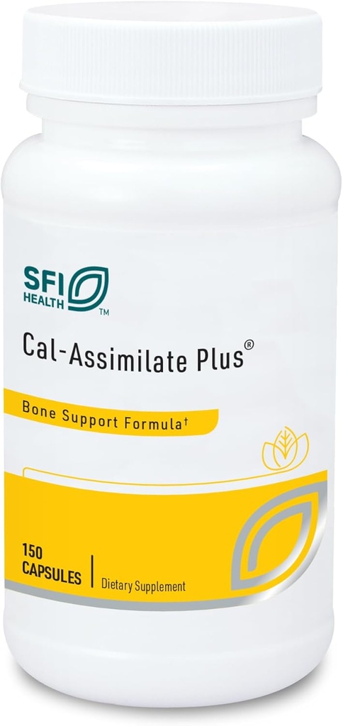 Klaire Labs SFI Health Cal-Asimilate Plus - Triple Complejo de Soporte de Bonos de Calcio con Vitamina D3, Minerales Clave & Sulfato de Condroitina, Hipoalergénico &amp; Libre de BSE (150 cápsulas)