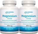 Oxido de magnesio 400mg [Potencia alta] Suplemento Silencio 2 Pack - Total 240 Tablets