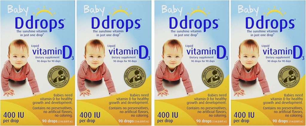 Ddrops Baby 400 Iu 90 Drops 0.08 Fluid Ounce (4 Pack)