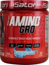 iSatori Amino-GRO BCAA Powder, Aminoácidos de cadena ramificados con Glutamina, Polvo de electrolito " Bio-GRO Péptidos activos para el crecimiento muscular " Recuperación de Post Workout, Blue Razz Snow Cone (30 servidos)