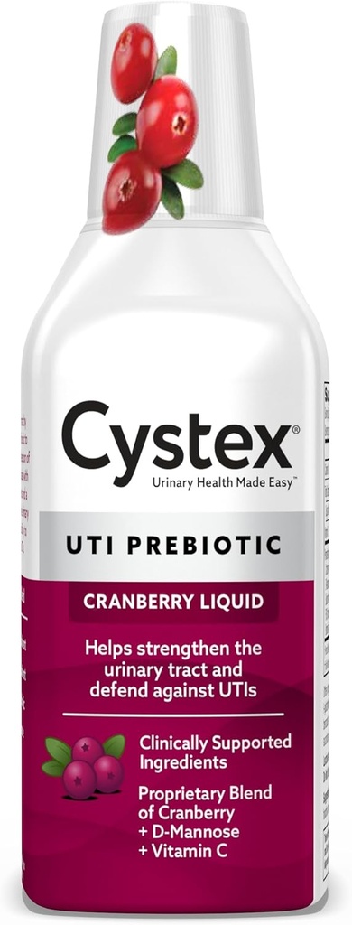 Cistex UTI Support &amp; Urinary Health Supplement - Sugar-Free Cranberry Prebiotic with D-Mannose, Vitamina C, " Bromelain for UTI Protection " Maintenance - Liquid Formula - 7.6 fl oz - (Pack of 1)