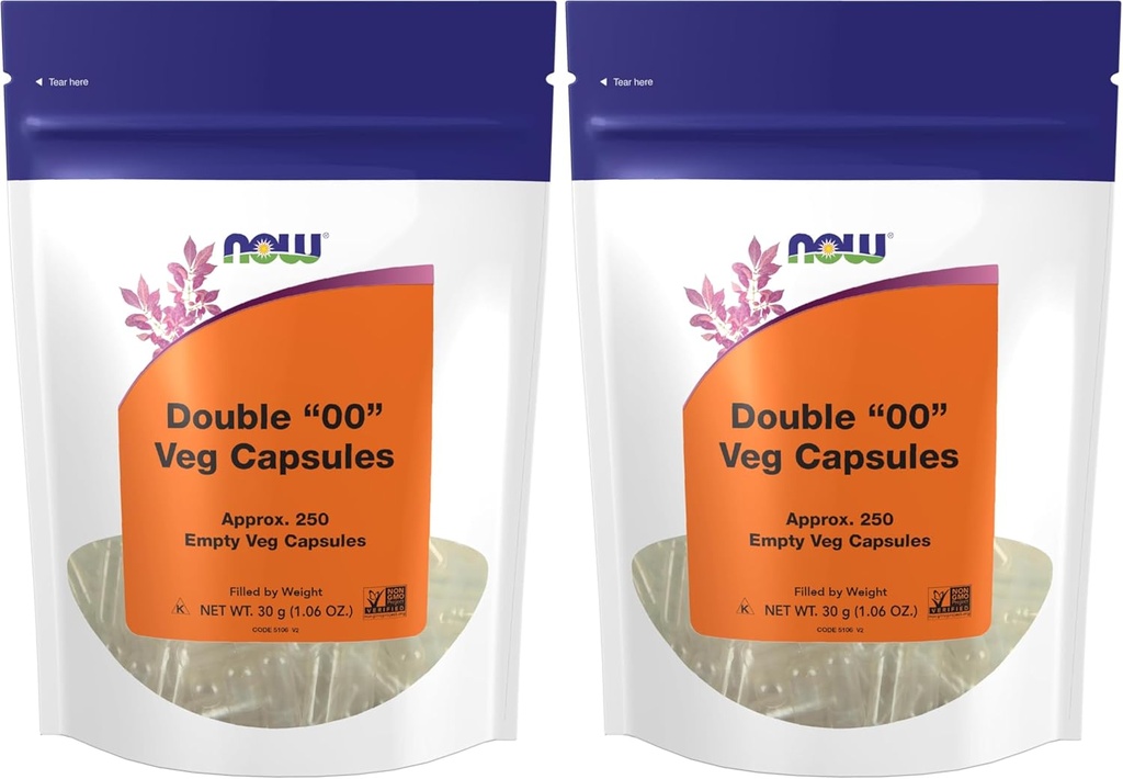AHORA Suplementos, Empty Vegetarian Capsules, Double 00", Filled by Weight, Non-GMO Project Verified, 250 Veg Capsules (Pack of 2)
