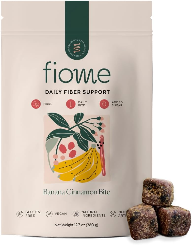 Suplemento de fibra - 5g Bite de fibra diaria - Apoya la regularidad, la digestión y la salud de la cuna - Todos los ingredientes naturales, Banana Cinnamon Flavor, 30 Servimientos