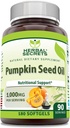 Herbal Secrets Pumpkin Seed Oil 1000 Mg Suplemento Silencio 180 Softgels Silencio No Gluten Libre Silencio Made in USA