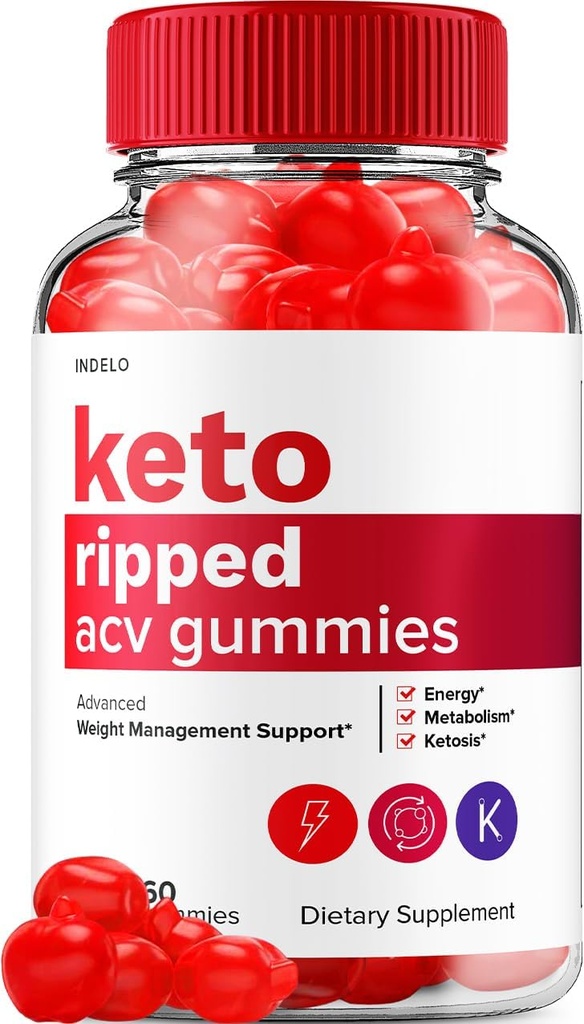 Keto Ripped ACV Gummies - Advanced Ripped Keto + ACV Weight Management Gummies Apple Cider Vinegar Ripped ACV Gummies Suplemento dietético Reseñas Extra Strength (60 Gummies)
