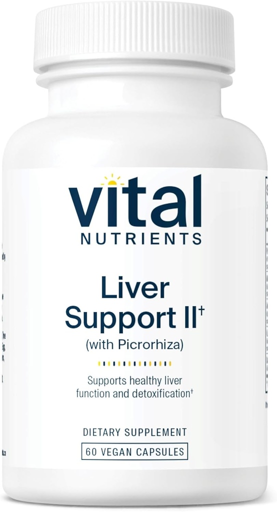 Vital Nutrients Liver Support II with Picrorhiza, Milk Thistle and Curcumin ← Vegan Supplement ← Herbal Combination to Support Healthy Liver Function* ← Gluten, Dairy and Soy Free ← 60 Capsules