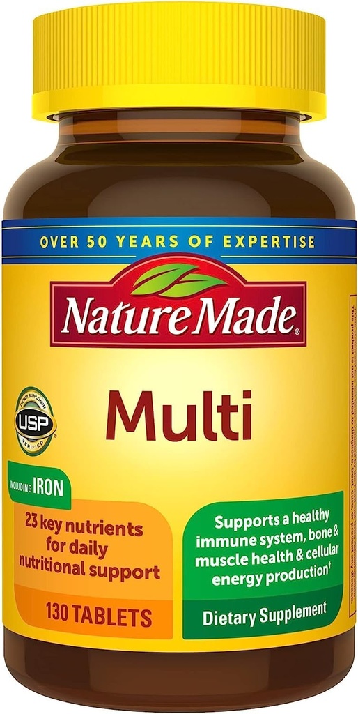Nature Made Multi Tablas completas - 130 ct, Pack de 2