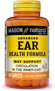 MASON NATURAL Advanced Ear Health, 33 Day Supply, Supports Normal Circulation in The Inner Ear & Ringing, 100 Caplets