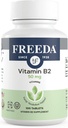 Freeda Vitamina B2 Riboflavin 50mg – Energy & Nervous System Support – Kosher, Vegan, Gluten-Free B2 Supplement for Brain & Metabolism – (100 Ct)