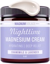 Loción de magnesio – Crema de Magnesio Noche – Aplicar a las piernas, los brazos o el tópico - Cloruro de magnesio tópico – EE.UU. Hecho y seguro para niños (Lavanda de la manzanilla)