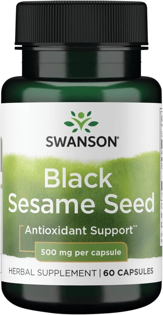 Swanson Full Spectrum Black Sesame Semilla 500 Milligrams 60 Capsules