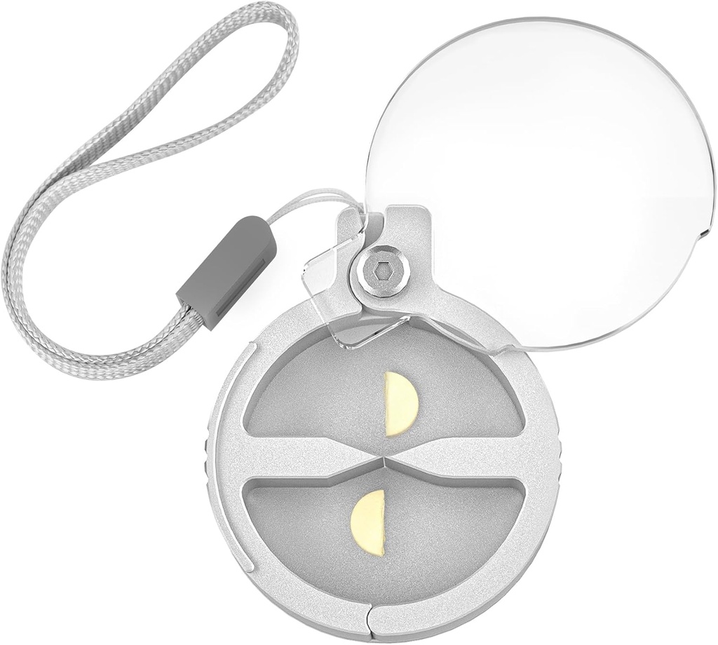 Píldoras duraderas, Píldora de aluminio de doble capa para pequeñas y grandes pilas, caja compacta con techo para viajar, uso diario