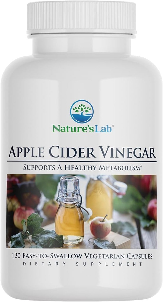 Laboratorio de la naturaleza Vinagre de la sidra de manzana 1200mg con cromo - 120 capsules (60 Day Supply)