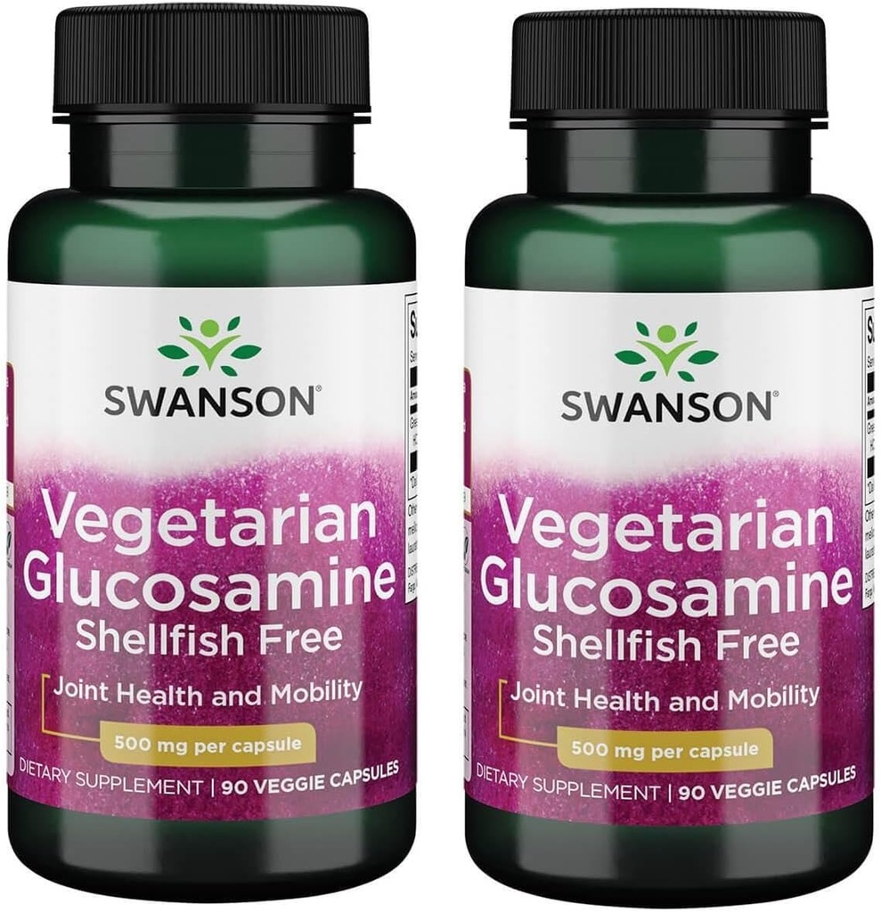 Glucosamina Vegetariana Swanson - Shellfish Gratis 500 Milligrams 90 Veg Capsules (2 Pack)