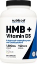 Nutricost HMB (1500mg) y Vitamina D3 (6000 UI) Suplemento - 240 cápsulas, 80 piezas - Gluten Free and Non-GMO