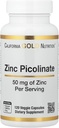 Zinc Picolinate, Forma biodisponible de zinc, soporta la salud inmunitaria, 50 mg, 120 cápsulas vegetales