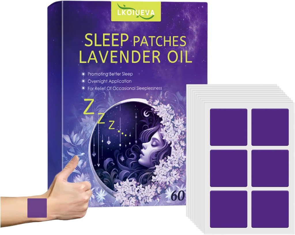 60 Pcs Patches de sueño para adultos Fuerza extra, Sueño dulce natural parche de sueño para mujeres y hombres, paches de ayuda para dormir rápido activo, fácil de aplicar Patches de sueño profundo