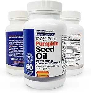 100% Puro aceite de semilla de calabaza - 60 geles blandos Contiene un perfil rico en nutrientes encontrado en alimentos enteros genuinos - Espuma Super Comfort Hombre - Aceite nutricional Rico en ácidos grasos esenciales - 1 botella