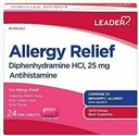 Líder antihistamínico Alivio de la Alergia Diphenhydramine HCl, 25 mg Mini Tabletas, 24 Conde
