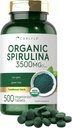 Carlyle Organic Spirulina Tablets 3500mg  500 count  sometida Non-GMO &amp; Gluten Free Supplement