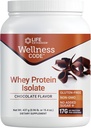 Ampliación de vida Wellness Code® Whey Protein Isolate (Chocolate), Proteína y Aminoácidos ramificados para el crecimiento muscular &amp; Salud inmune, sin azúcar añadido, sin gluten, no GMO, 437 gramos, 20 servientes