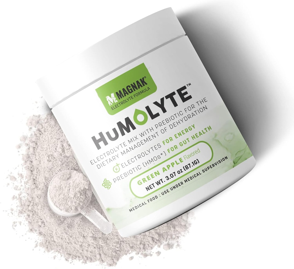 Humolyte Electrolyte Powder para pacientes de quimioterapia – Fórmula HMO patentada para la hidratación " Gut Health – Prebiotic, Gluten-Free, Green Apple Flavor, 3.07 oz